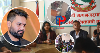 महानगर प्रहरीको अवरोधकाबीच कर्मचारी र वडाध्यक्षले ढोका फोडेरै कार्यालयमा छिराए प्रमुख प्रशासकीय अधिकृत गुरागाईलाई 